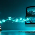 Smartphone wirelessly transfers photos to a desktop computer screen using localsend