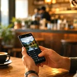 Man holding an android phone looking at his screen