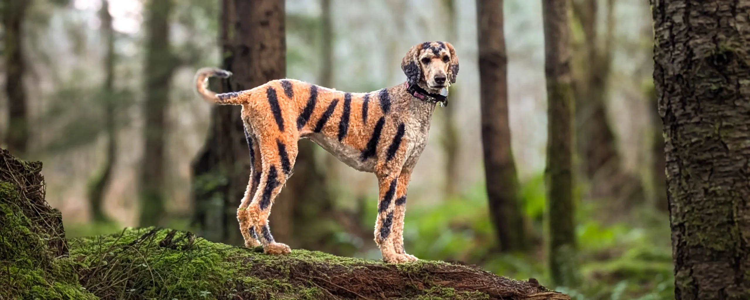 pet photos with phone - dog in the woods 