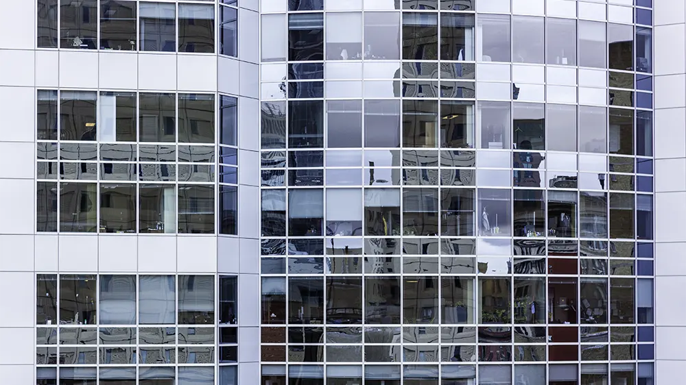 tower of reflections. Example of how to shoot reflections with a phone