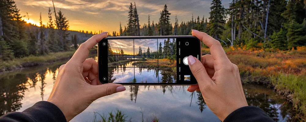 how to use iphone grid lines for better compositions.